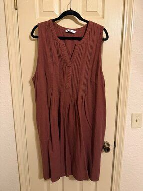 RUST LINEN DRESS